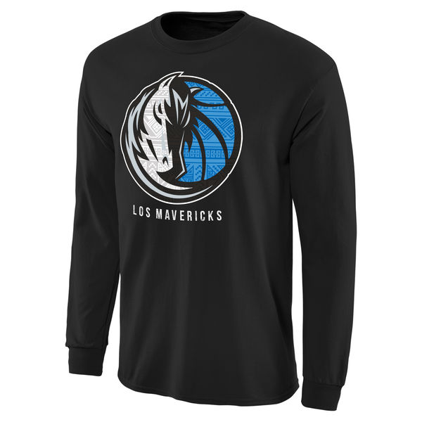 NBA Men Dallas Mavericks Noches Enebea Long Sleeve TShirt Black->nba t-shirts->Sports Accessory